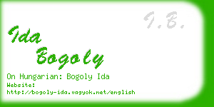 ida bogoly business card